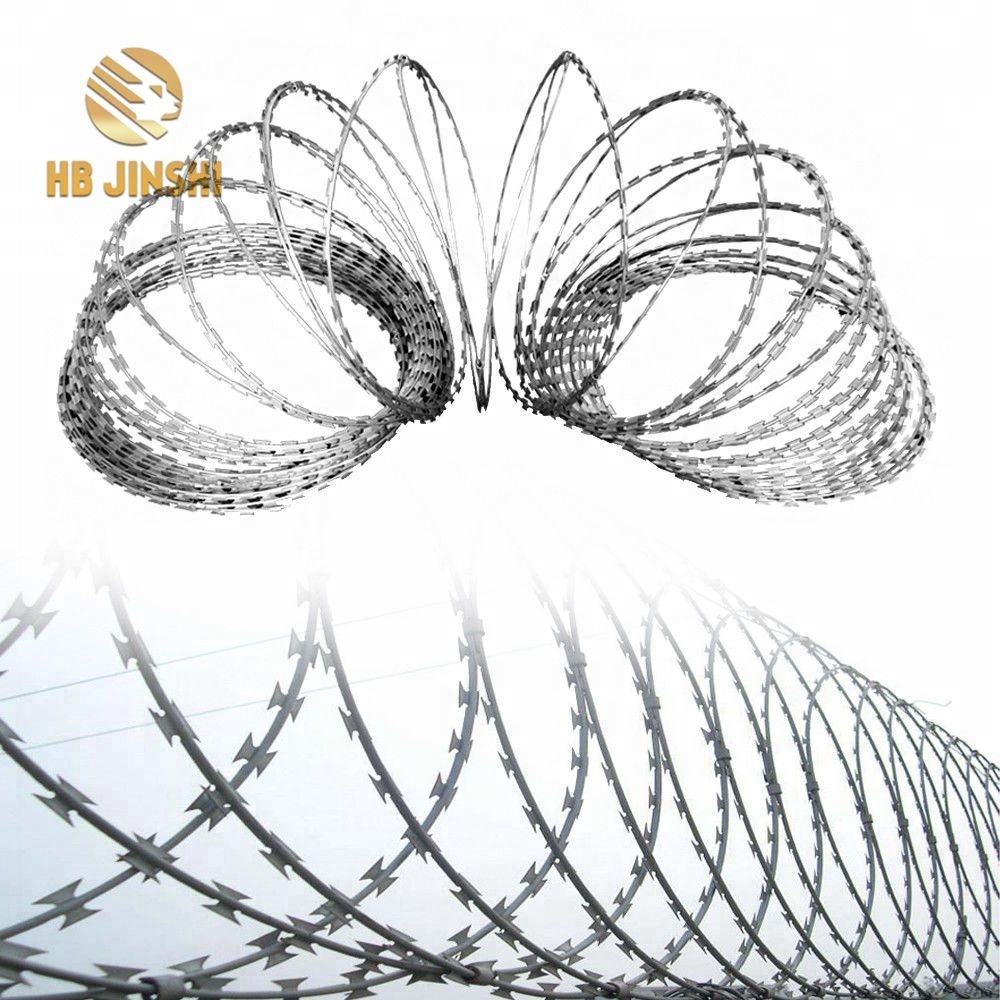 Galvanized Military BTO-22 Prison Fencing Wire Cross Concertina Razor Barbed Wire Featured Image