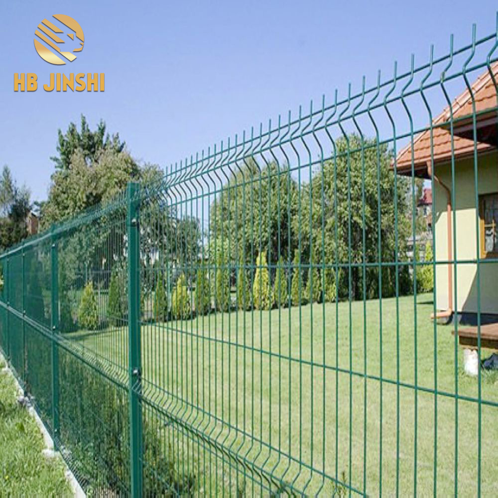 Discount Price Farm Fencing Wire - 50  x 200mm Mesh 4mm Wire 2.03 x 2.0 m PVC Coated Green Color 3D Metal Wire Garden Fence Panel – JINSHI
