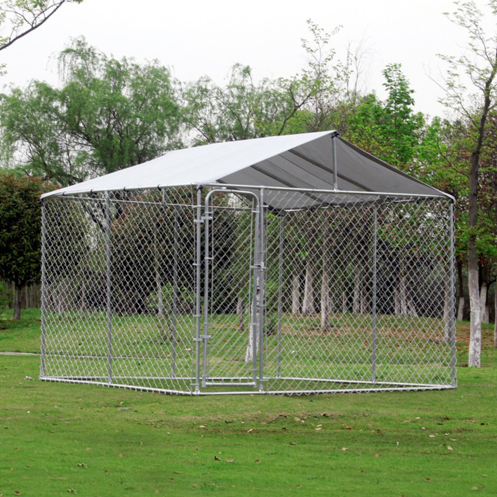 Large dog run Chain link wire dog kennel