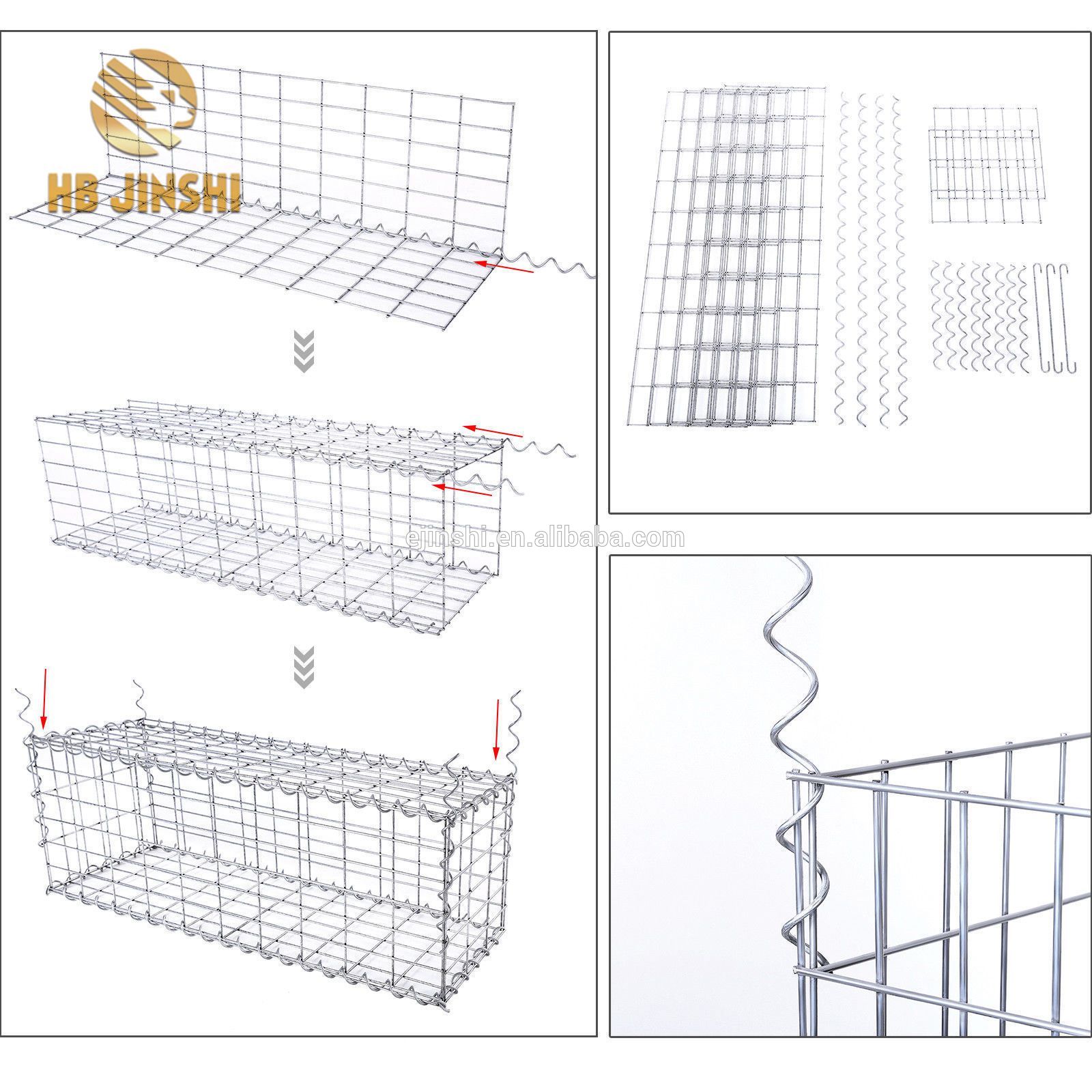 1*1*0.8 m Galvanized Welded Wire Mesh Gabion Basket With delivery packing