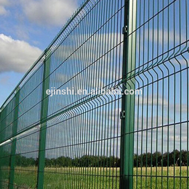 cheap Fold dark green pvc coated Welded wire mesh fence