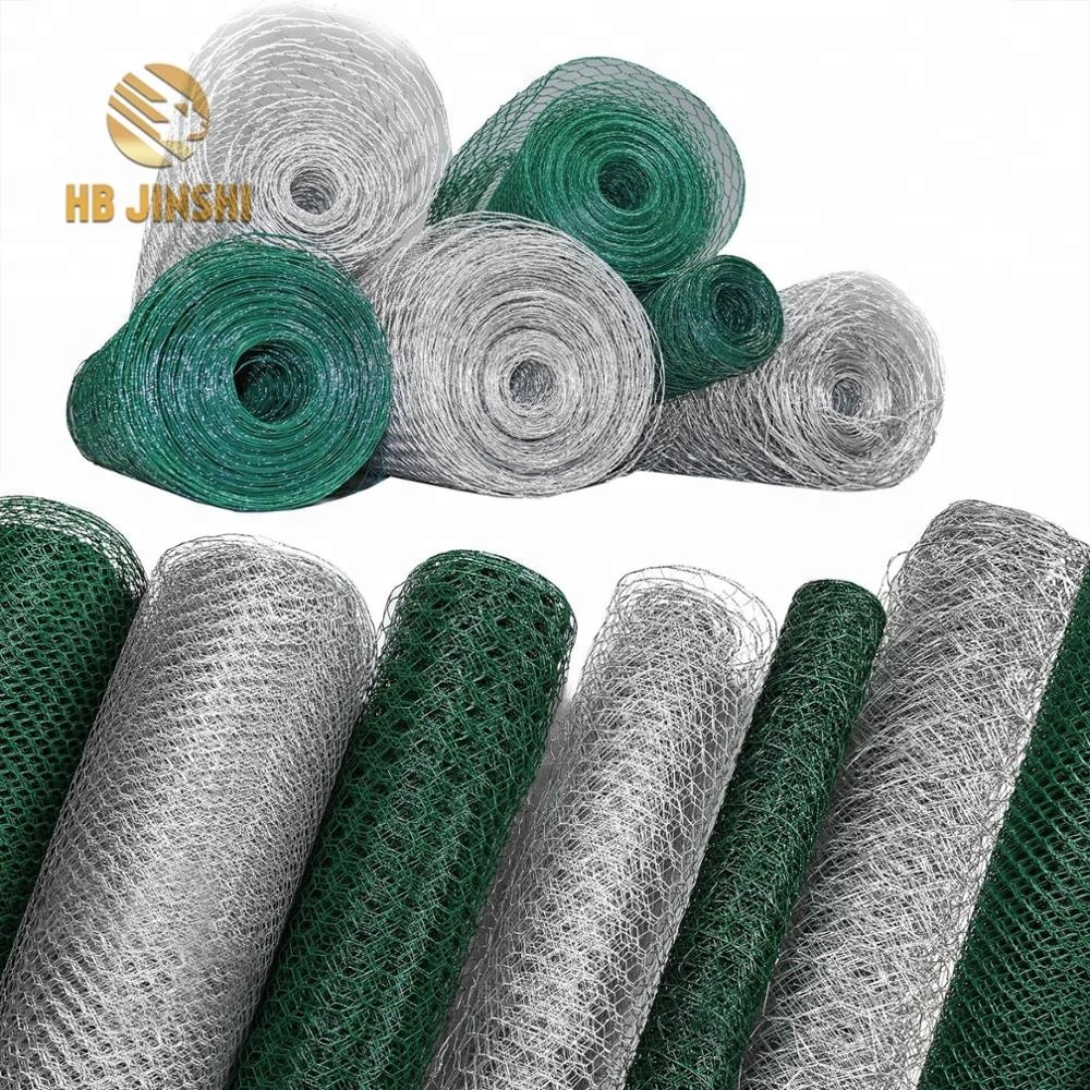 Green PVC  Coated Hexagonal Wire Mesh Fence Roll