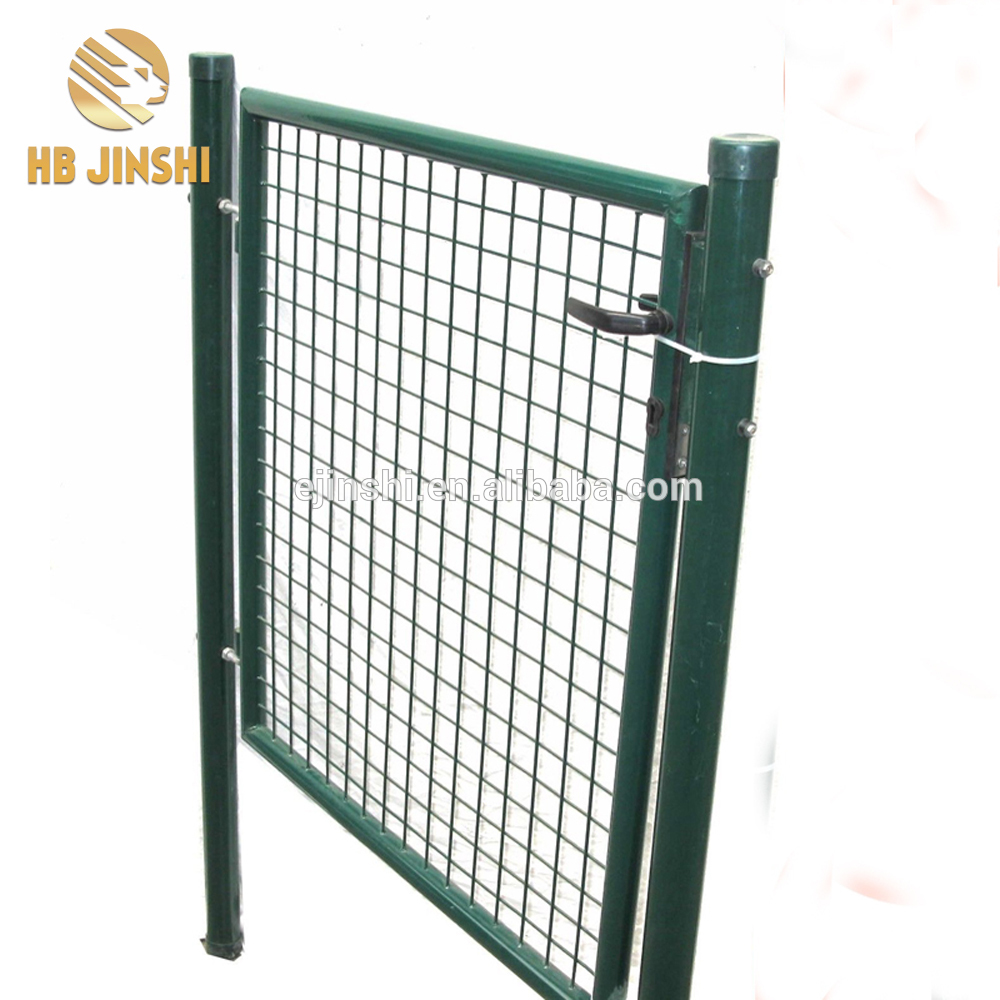 100x120cm round tube frame welded wire mesh panel farm metal garden gate with lock