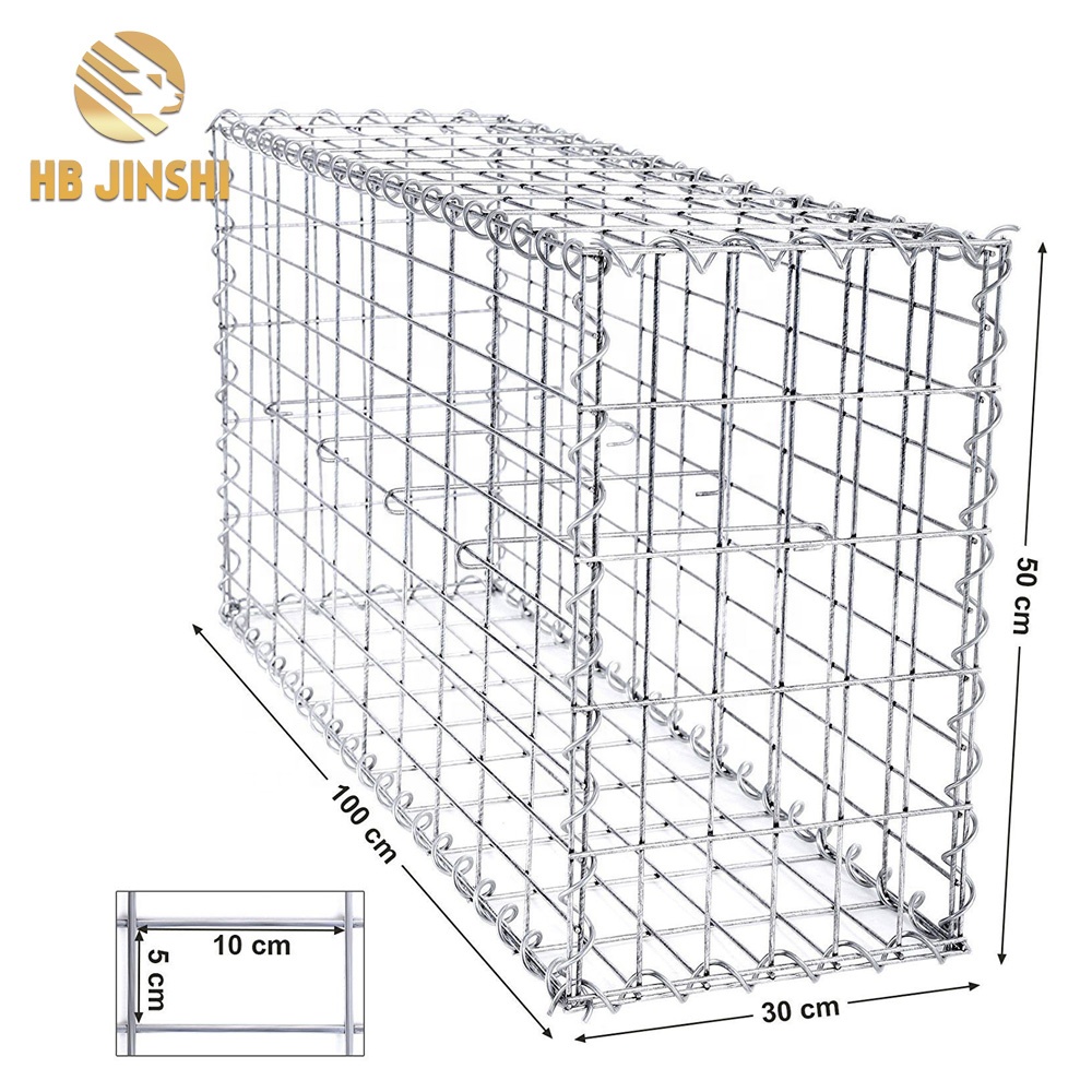 Factory wholesale Box Gabion - 75 x 75 mm Mesh 100 x 80 x 30 cm Galvanized Gabion Mesh Factory Price Wire Stone Gabions – JINSHI