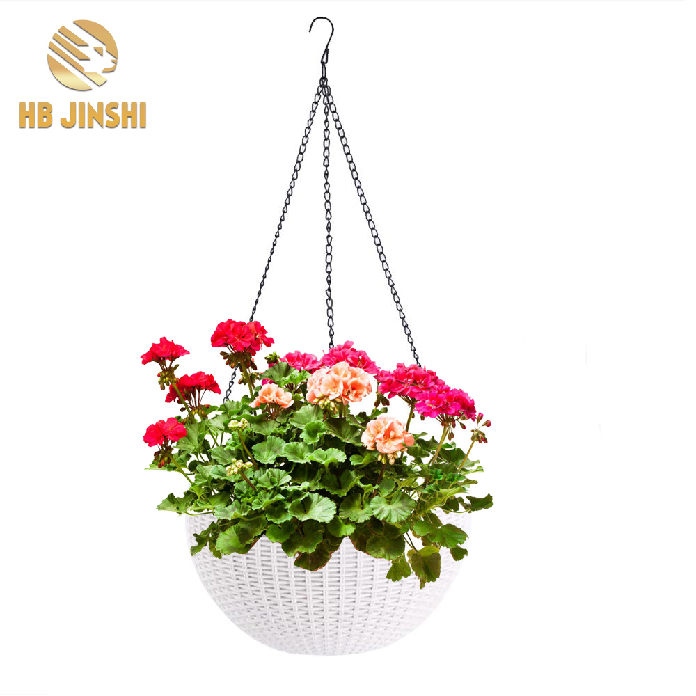 China Supplier Garden Iron Gates - 24'' Hanging Flower Plant Indoor Outdoor Basket Flower Pot iron garden  Chains – JINSHI
