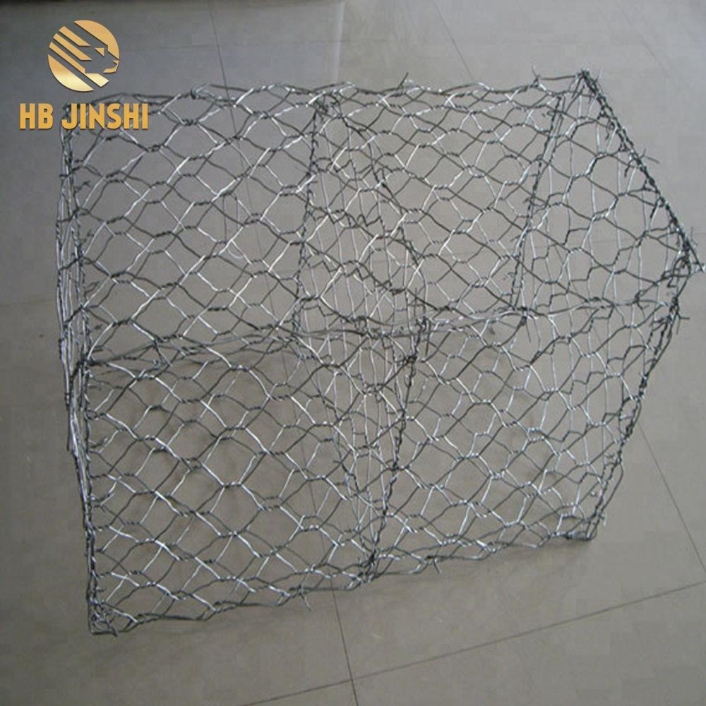 Galvanized steel hexagonal gabion wire basket for stone retaining wall