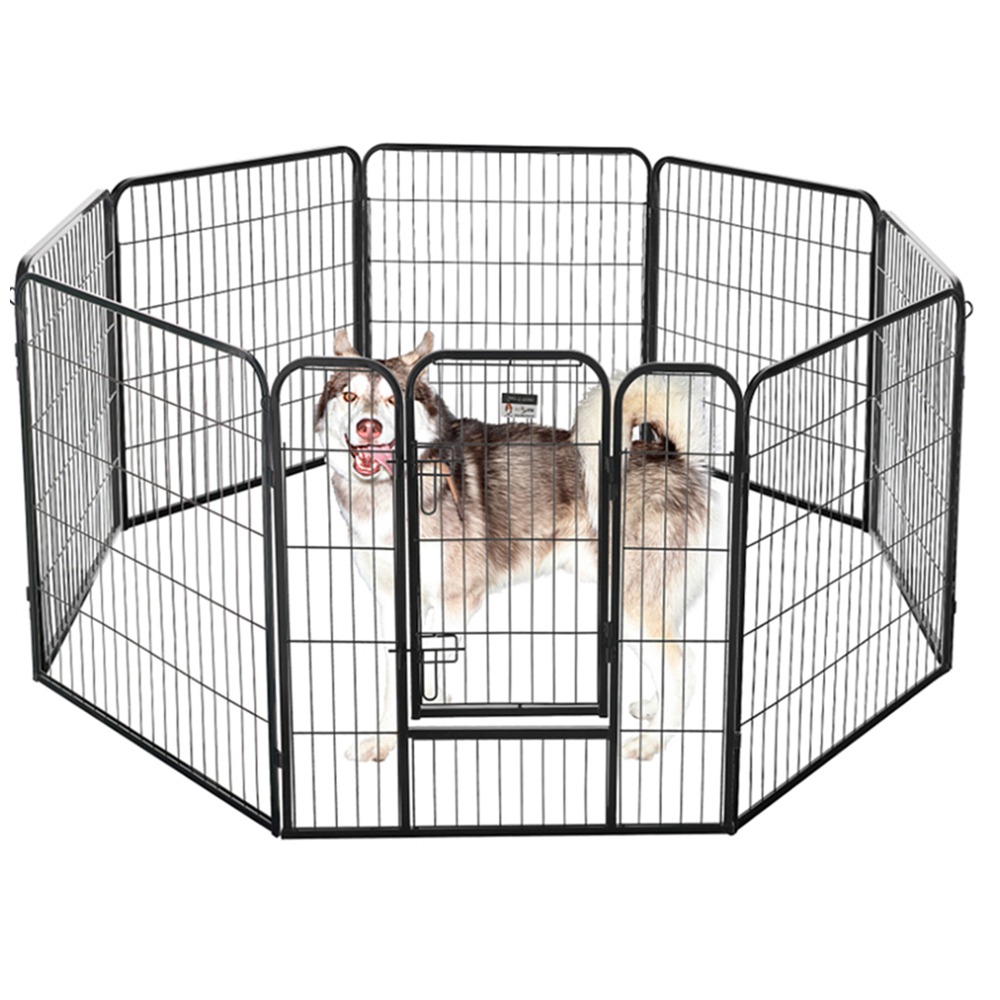 90cmx94cmx6pcs panel Large Heavy Duty Cage Pet Dog Cat Barrier Fence Exercise Metal Play Pen Kennel
