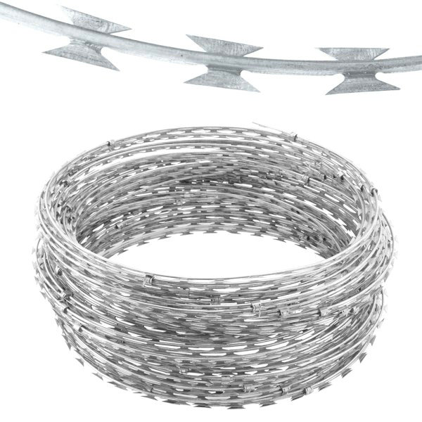Razor Wire Razor Ribbon Barbed Wire 30" 1 Coil 25 Feet Per Roll coiled