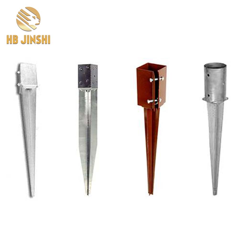 Factory Supply Galvanized Metal Fence Posts - Outdoor Steel Fence Post Spike Ground Screw Anchor – JINSHI