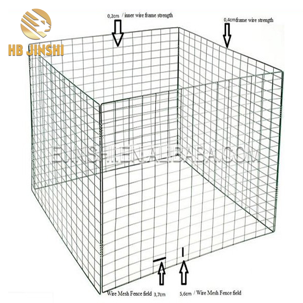 Cheap PriceList for Weave Gabion - Hot Sale 90x90x70cm Metal Garden Leaf Basket – JINSHI