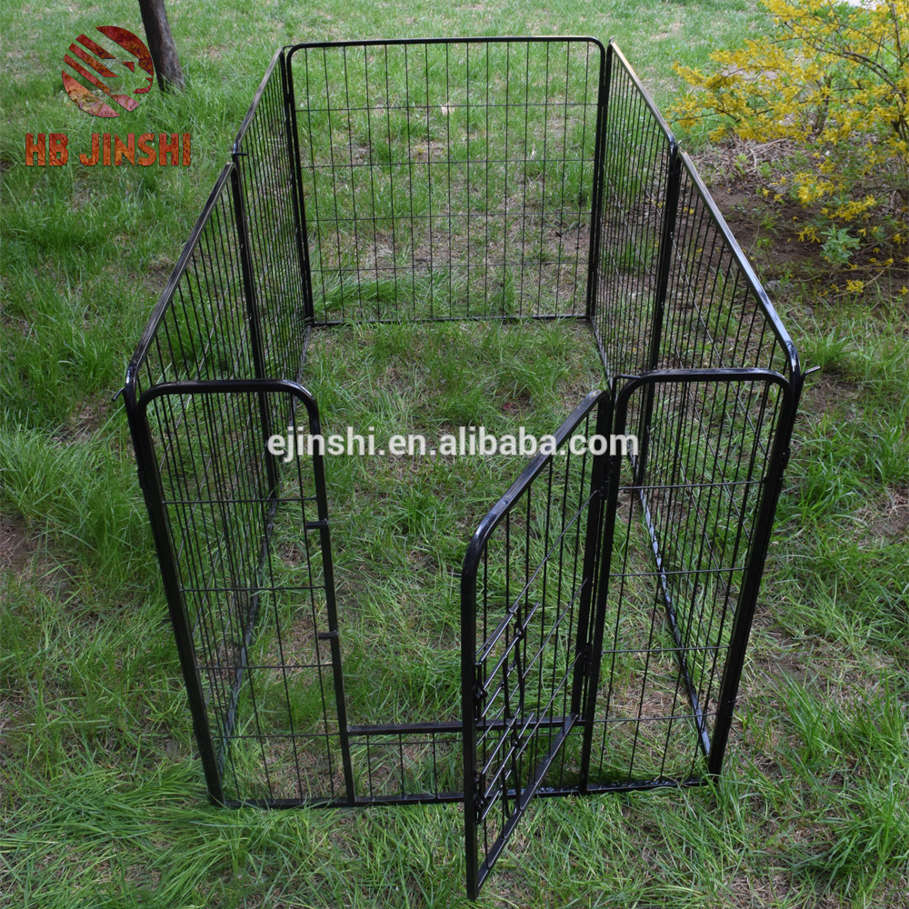 230x115x70cm Panel PlayPen Factory Wholesale 60cm*80cm Black powder coated 8 panDog Puppy Rabbit Cage Run Duck Chicken Enclosure
