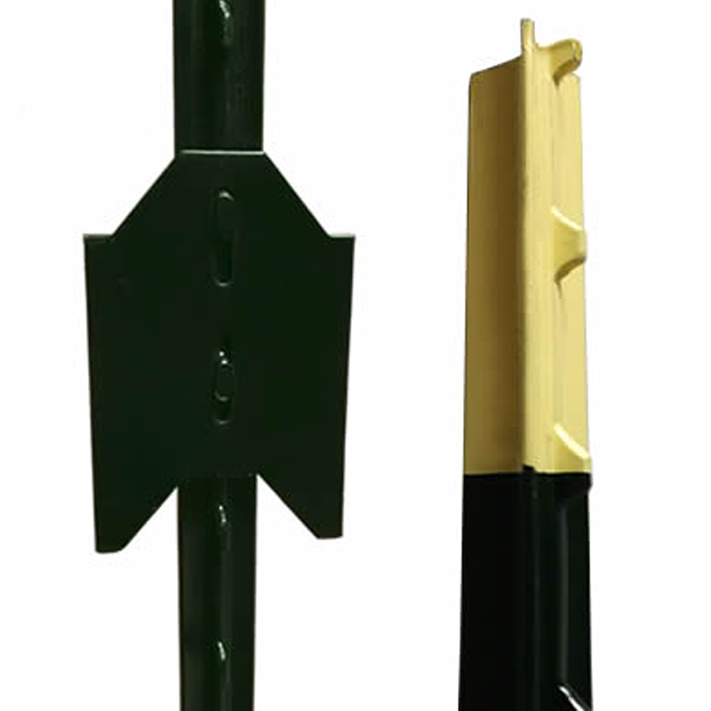 HB JINSHI green with white end pvc coated 1.33 LB/FT Studded T Post holders