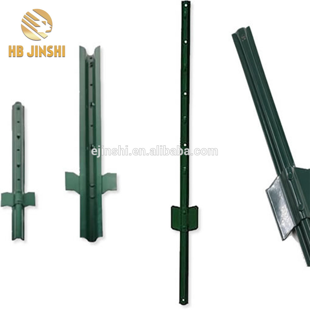 Factory Directly 6 ft length Heavy Duty 14gauge Green Poly Coated Steel U Channel wire Posts