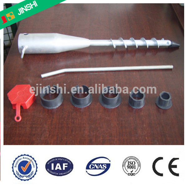 68*550MM No Dig Hot Dip Galvanized Adjustable Ground Screw Pole Anchor for Garden and Fence and Tent