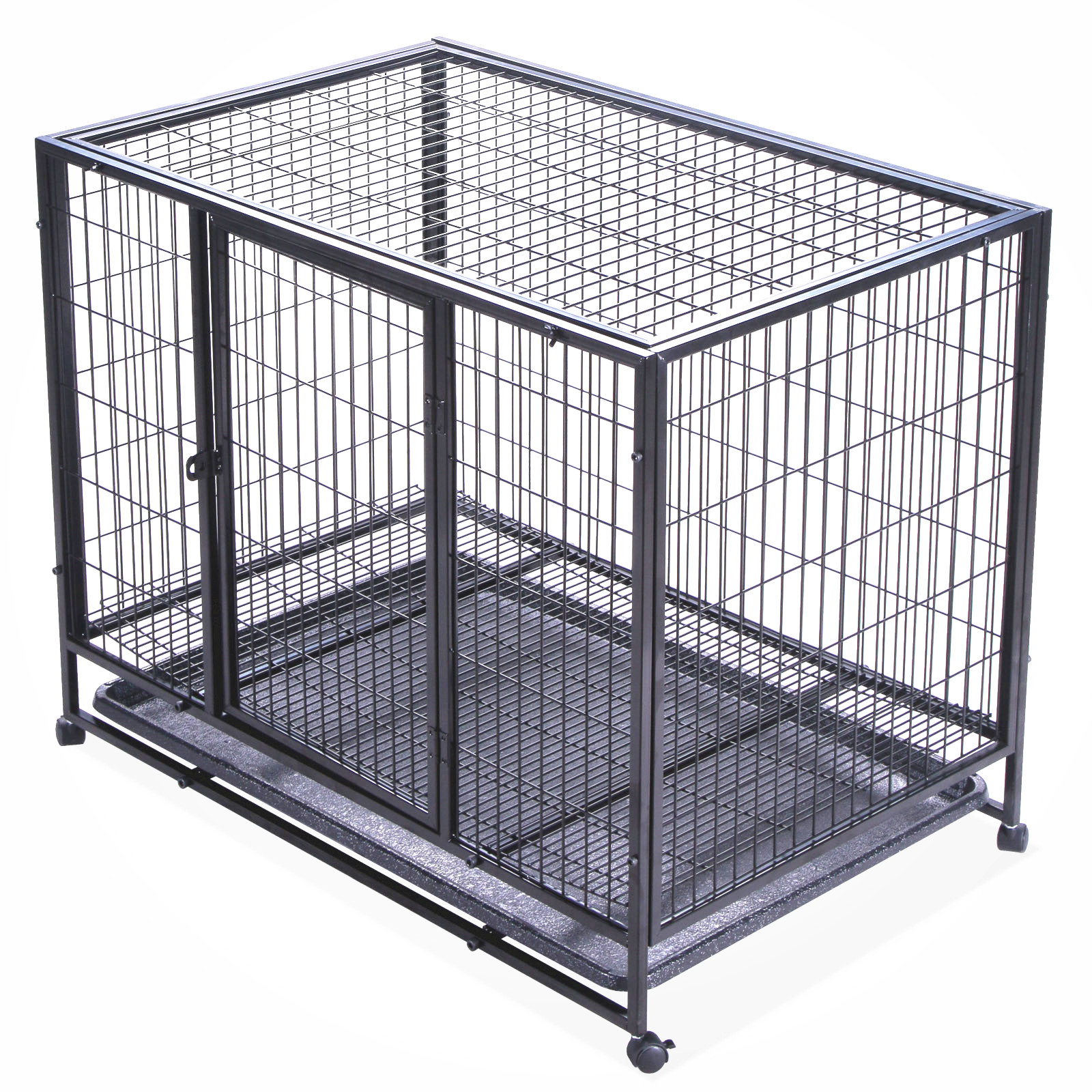 2020 China New Design Outdoor Dog Cage - Heavy Duty Strong Metal dog cage with wheels – JINSHI