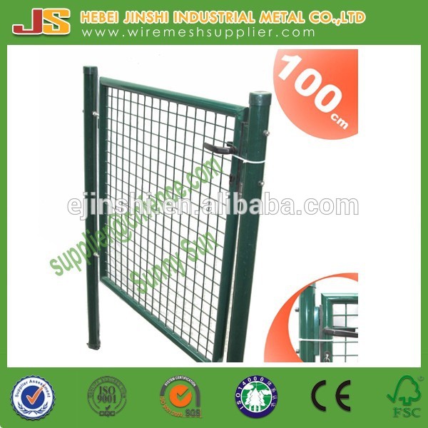 100×100 Galvanized and Powder Coating Green Color Welded Wire Mesh and Round Post Frame with Lock Decoration Euro Garden Gate
