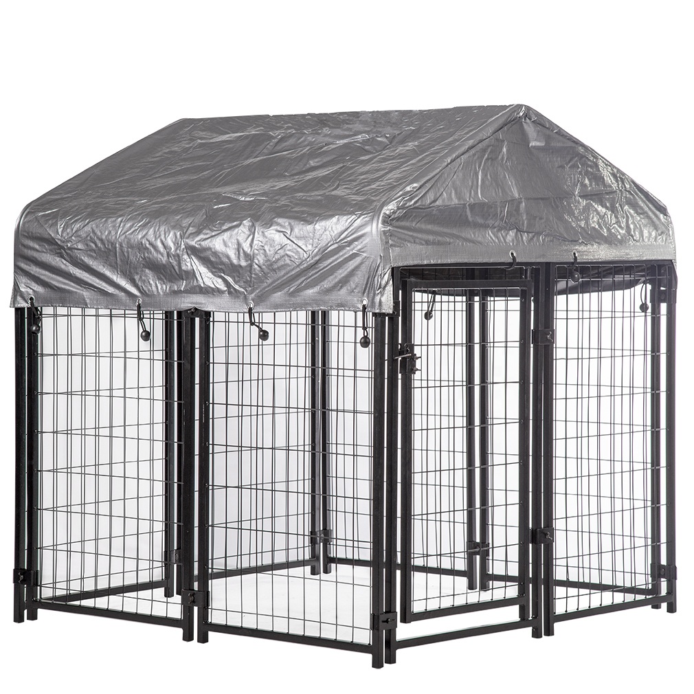 2020 China New Design Outdoor Dog Cage - Small Pet Cages 4' x 4' x 6' Welded Wire Dog Kennels – JINSHI