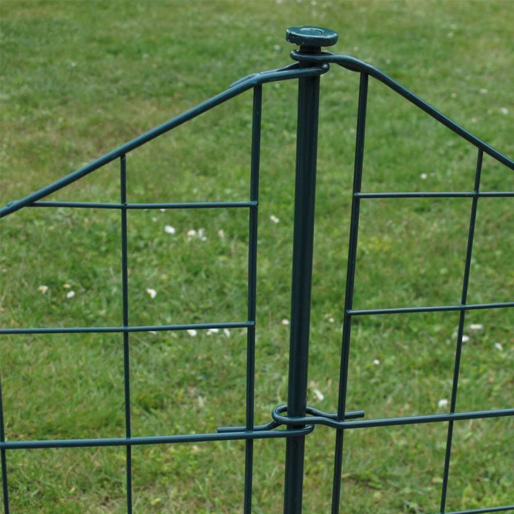 High Performance Iron Garden Fences And Gates - Green coated fence with stakes pond fence easy install garden fences – JINSHI