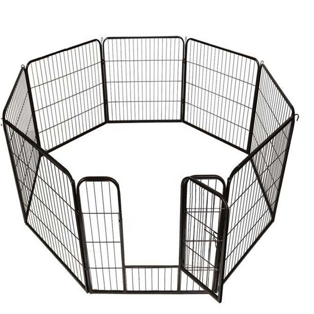 Ventes chaudes Panneaux de 60 cm x 60 cm Cage pour chien noire soudée