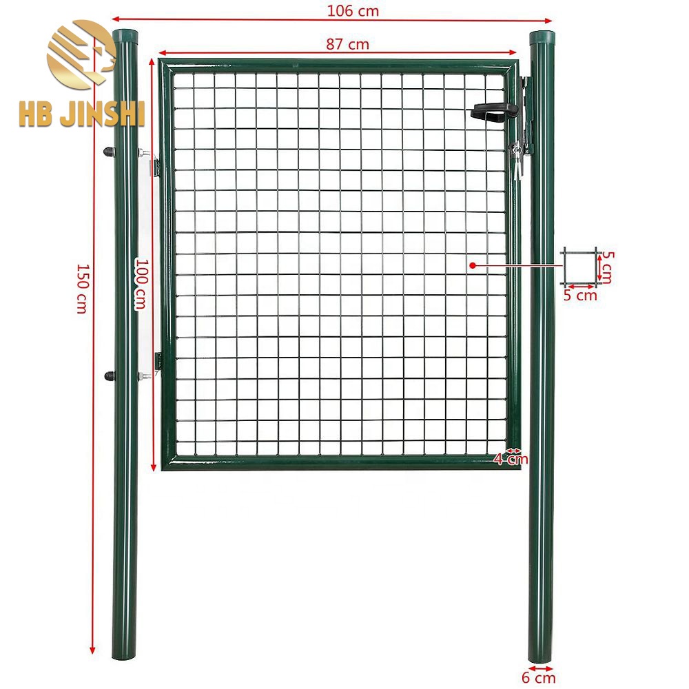 100 x 100 cm Green Color Garden Gate Wire Mesh Fence Gate Entry Door With Lock And Key