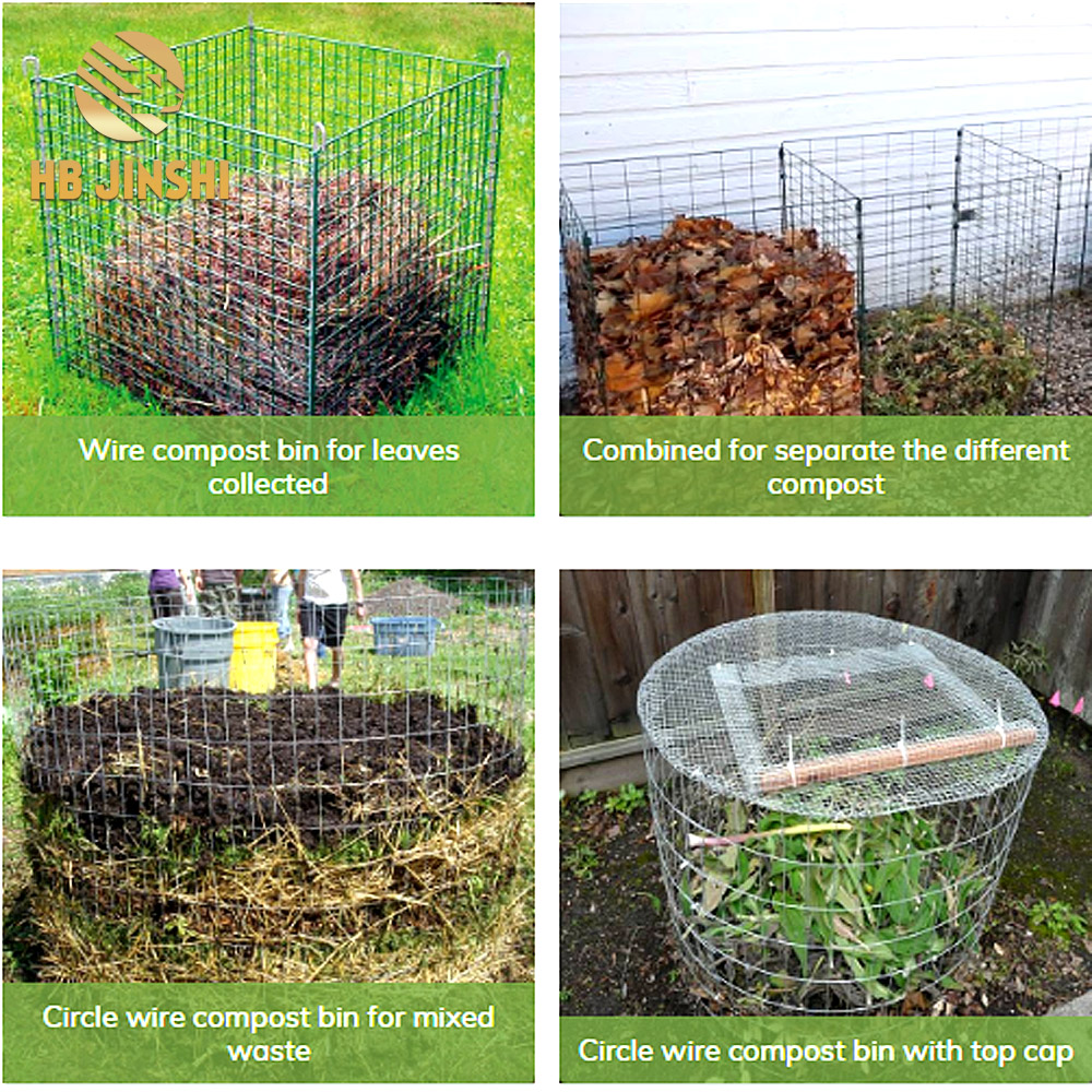 Green PVC powder coated Metal Garden Wire Tree basket Compost grid 90x90x70cm