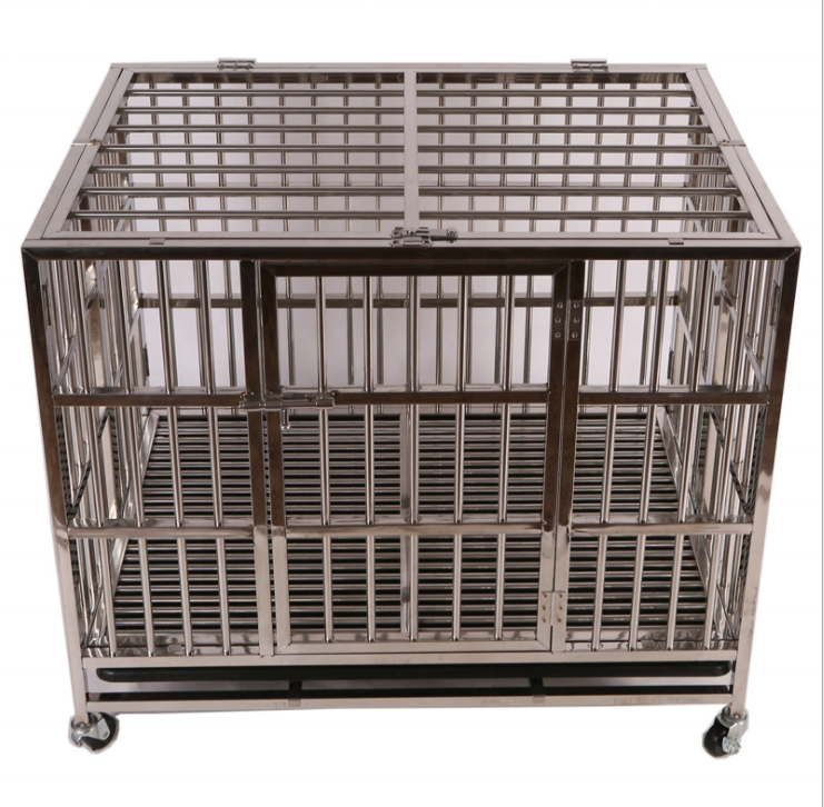Good Quality Kennel - Stainless steel  Dog Kennel w Wheels Portable Pet Puppy Carrier Crate Cage – JINSHI