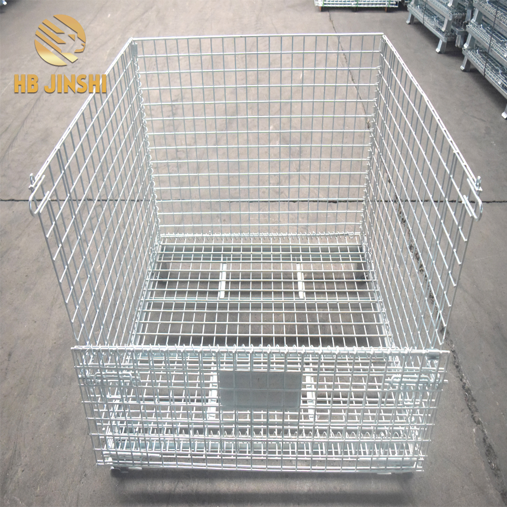 1200x1000x890mm Steel Pallet Box Metal Mesh Container Lockable Storage Roll Wire Mesh Cage