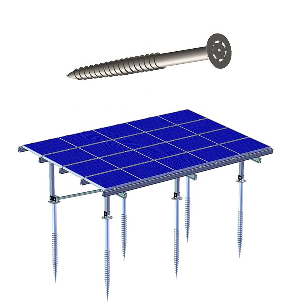 PV foundation post ground screw anchor solar mounting component ground screw