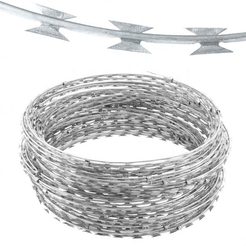 18inch diameter, 32ft long galvanized razor barbed wire