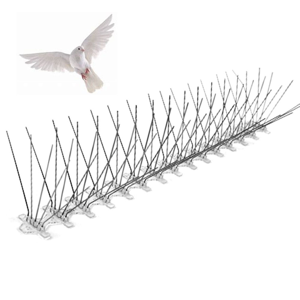 5 rows 75 Spikes Stainless Steel PC Basement Pigeon Deterrent Pest Repeller Anti Bird Spikes