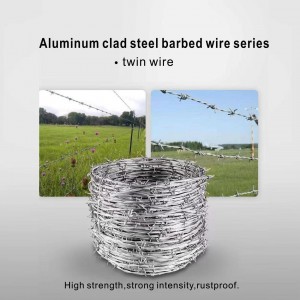 Double Wire Twisted  Aluminum clad steel barbed wire