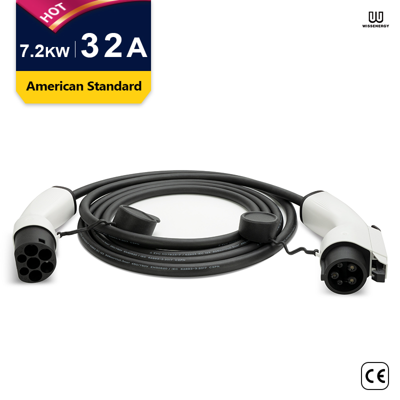 MS008 EV Cable/Charging Cable/Single-phase 32A/7.2KW Type 1 to Type 2 Extension Cable Featured Image