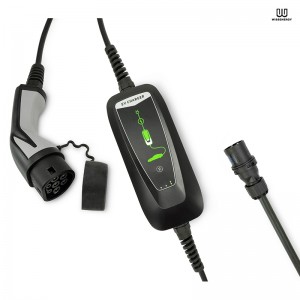 Mode 2 EV Portable Charger (10/13/16A 1 Phase 3.6KW) CEE Plug Type 1/2 Connector (16ft/5m Cable)