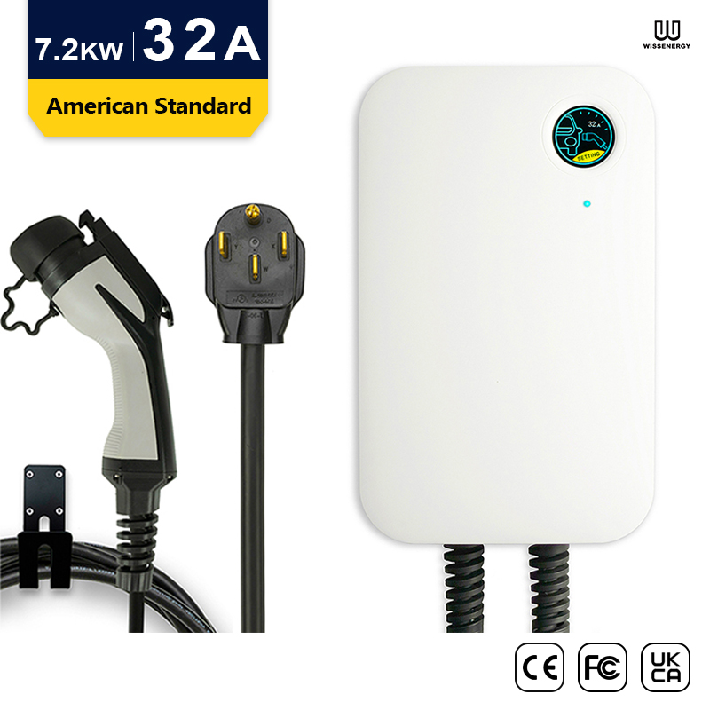 WB20 Level 2 EV Charging Station Us Standard 32A 7.2KW, 20FT Cable, NEMA 14-50 Plug, Compatible With J1772 EVs