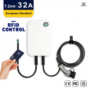 WB20 Type 2 Plug Electric Vehicle AC Charger – RFID Version-7.2kw-32A