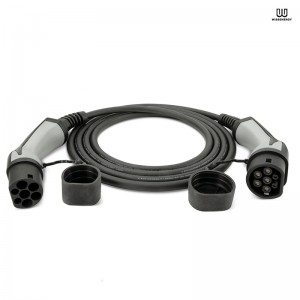 EV Cable (32A single-phase 7.2KW) Type 2 Female to Type 2 Male Extension Cable (16ft/5m)