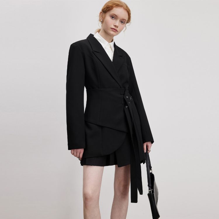 Black Elegant Office Blazer Dress Jacket (4)