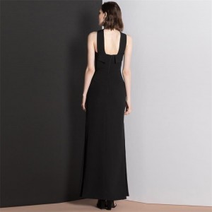 Black Luxury Party Elegant Split Long Evening Gown