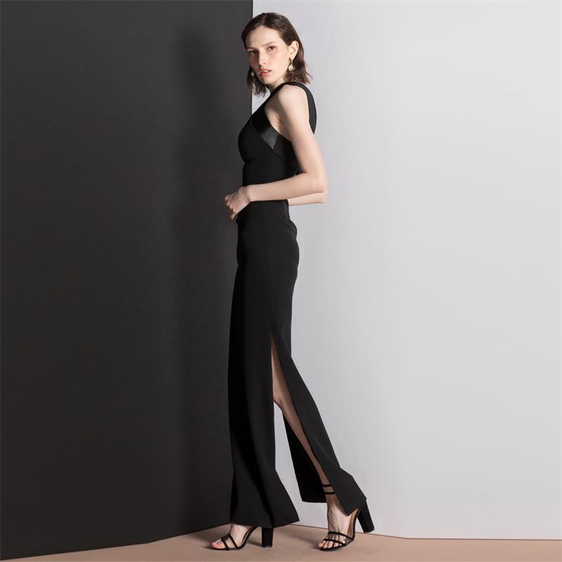 Black Luxury Party Elegant Split Long Evening Gown(4)