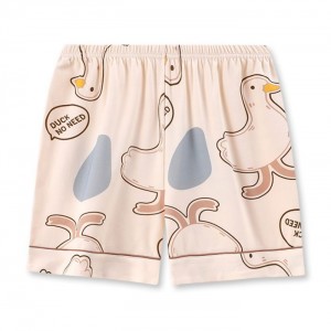 Cotton T-Shirt Shorts Duck Print Pajamas Set