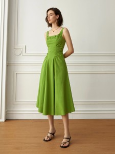 Green Vintage Sling Custom Dress Designs