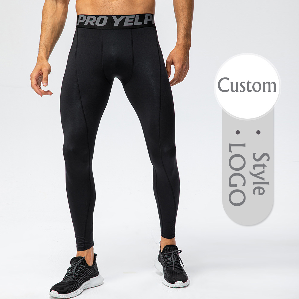 Custom Men Fitness Pants Logo Running ODMOEM Quick Dry Training Tight Pants (6)
