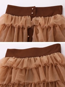 Custom Skirts Colorblock A Line Mesh