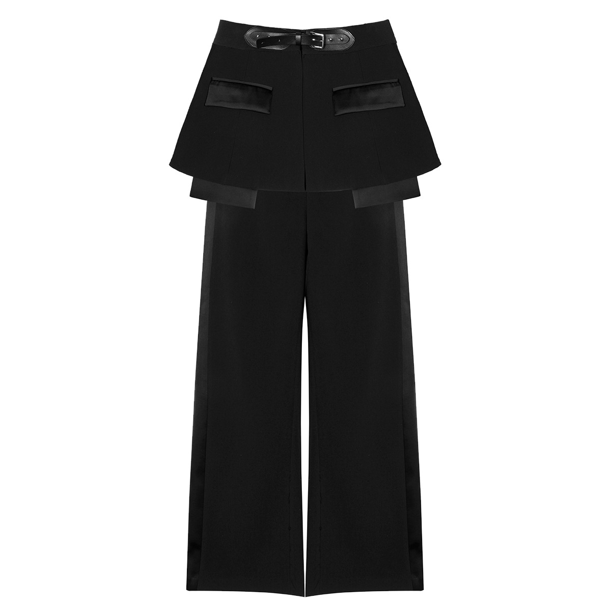 Customized Belt Short Skirt+Western Pants Two-Piece Wide-Legged Pants for Women (4)