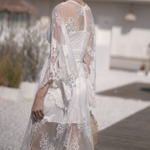 White French Sexy Beach Bordir Lace Dress