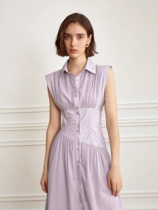 Purple Elegant Shirt Dress Design For Woman