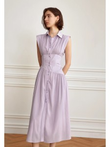 Purple Elegant Shirt Dress Design For Woman