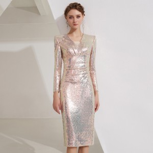 Pink Luxury Elegant Sequin Birthday Party Dress