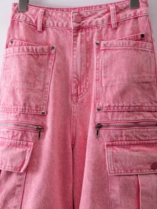 Patchwork Pocket Denim Jeans Manufacturer