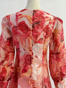 Colorblock Printing Elegant Party Wear Dress Manufacturer